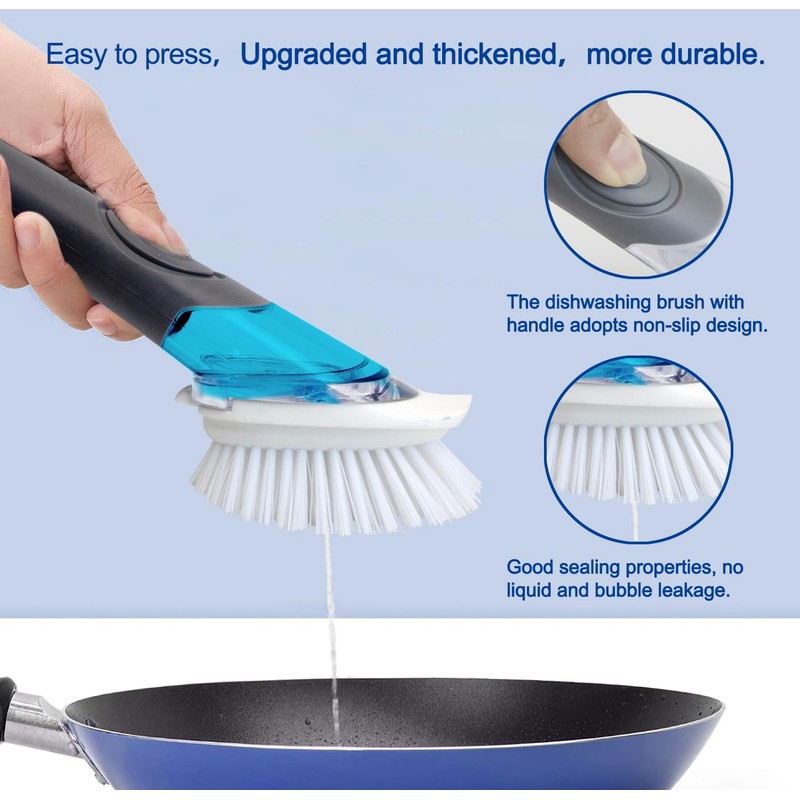 CELOX Dish Brush with Soap Dispenser for Cleaning Pots, Dishes,
