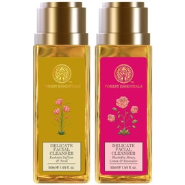 Forest-Essential's Facial Cleanser Set, Saffron Neem and Rosewater Honey Lemon, 50ml, 2 Pack
