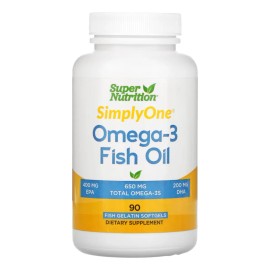 Super Nutrition Omega-3 1000 Mg 90 Softcaps De Pescado Sabor Sin Sabor
