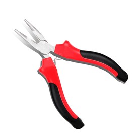 Universial 4.5" Needle Nose Plier Tool with Interlocking Spring Wire Cutting Plier Steel, Red