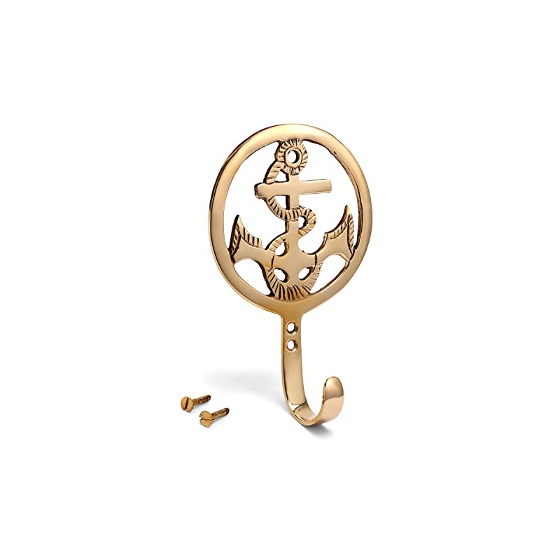 NKlaus Maritime Hook Anchor Brass Gold 8.5 x 13.5 x