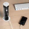 Emuca - Retractable Power Strip with 3 EU Schucko Sockets