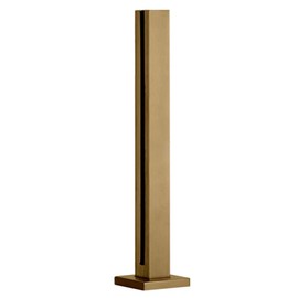 WAMVZYX Stair Railing Handrail Gold Square Glass Railing Post, Stainless Steel Deck Glass Balustrade Post System with Fitting, for 10/12mm Thick Glass Panels(End Post,100cm/39.4 in)