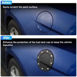 LitMiRaCle Fuel Tank Cap Cover for Ford Mustang GT, Gas Tank Doors with Logo Replacement Parts Compatible with Ford Mustang GT 2015-2020, Black