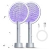 Mosiller Electric Fly Swatter Racket 2 Pack, 2 in 1