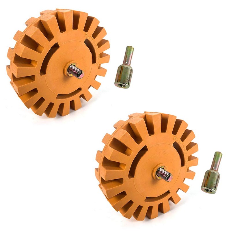 QWORK® Radierer Gummi Aufkleber Entferner, mit Bohradapter, für Kleberesten und