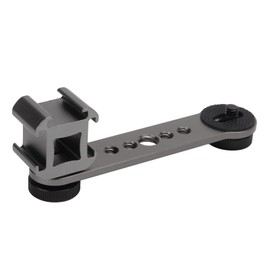 Ausla Triple Cold Shoe Mount Plate, Aluminiumlegierungs -Mikrofonständer -Mount Adapter mit Verbesserten Zubehörkombinationen, Tragbar und Einfach zu Bedienender, Bequemeres Zubehör (dunkelgrau)