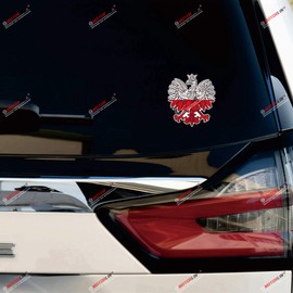 2X Reflective 4'' Poland Polish Eagle Decal Sticker Polska Polski White Red Car Computer Vinyl