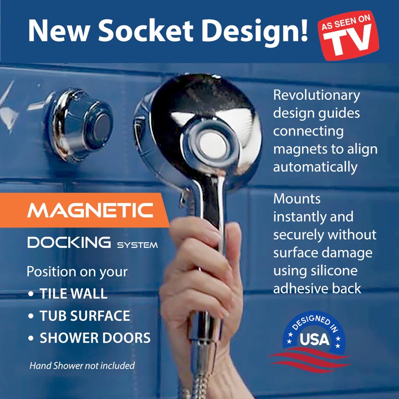 Magnetic Docking Go-Anywhere Wall Bracket for Magneton Hand Shower &
