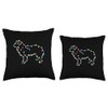 Border Collie Christmas Lights Tree Xmas Family Matching Throw Pillow