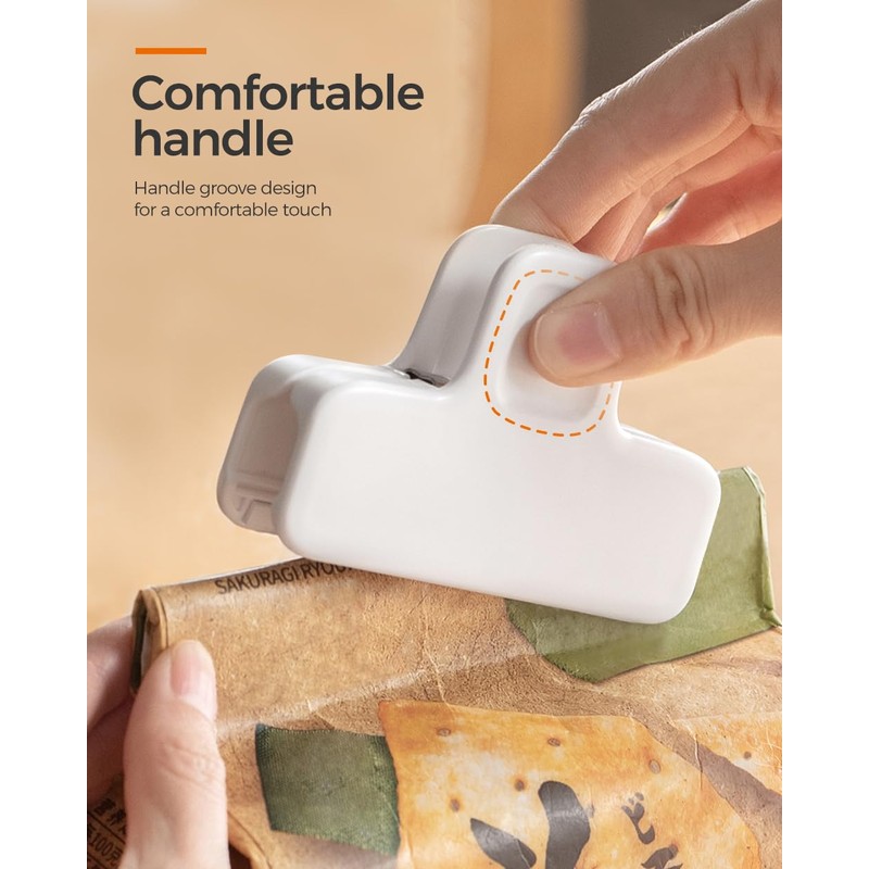 Chip Clips, 4 Pack Food Clips, Covered with Silicone,Upgrade Wide