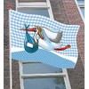 Folat Birth Boy Window Flag Stork-60x90 cm, Polyester, Blue, Costumes