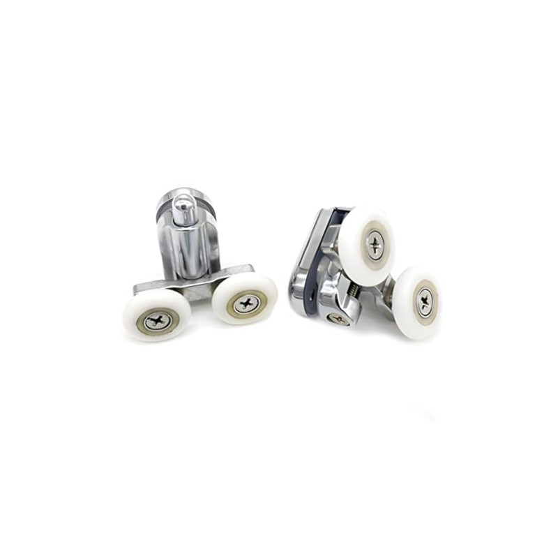 Shower Door Fixing Pulleys in Chrome - Top & Bottom