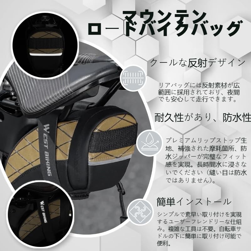 UNIQOCK Bicycle Saddle Bag, Road Bike Bag, Mini Size, Small