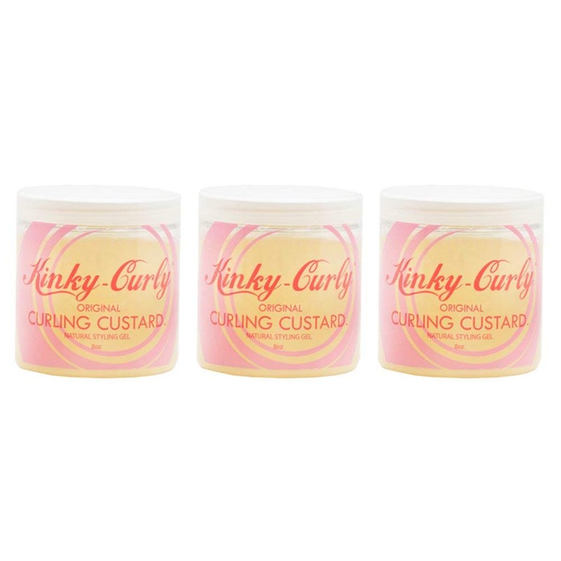 Kinky Curly Original Curling Custard Natural Styling Gel 8oz"Pack of