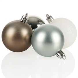 com-four® 16 x Christmas baubles - plastic Christmas tree baubles for Christmas - tree decorations for the Christmas tree - Christmas tree decorations