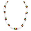 BlueRica Puka & Rasta Coconut Chip Shell Beads Necklace (18")