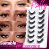 Veleasha False Eyelashes Wispy Faux Mink Lashes Fluffy Handmade Fake