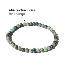 Unbranded Natural African Turquoise 4mm Small Beads Healing Grounding Elastic Bracelet
