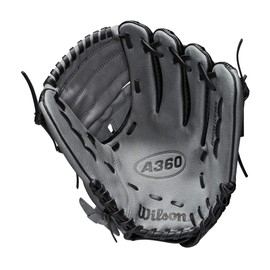 Wilson 2021 A360 12" Utility Baseball Glove - Black/Grey, Left Hand Throw