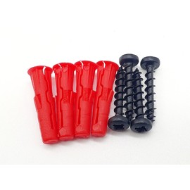 Screw Set Containing 4 Screws and 4 Wall Plugs For Fixings of 4mm to 6mm in Diameter. Compatible with Products Produced by Origin Designed Ltd. 1 Set Includes 8 Pieces. (Set of 4)