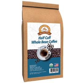 Alex's Low Acid Organic Coffee 5lb Bag - Half Caff Whole Bean