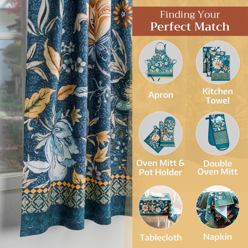Maison d' Hermine Kitchen Curtains Sets for Windows 100% Cotton