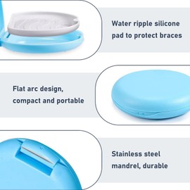 Pack of 2 Toothpicks Box Braces Container for Adult Braces Alignment Removal Tool Protect Your Braces and Dentures Ideal for Travel and