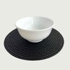 FitLit Round Woven Plcemts Placemats 18cm Dining Table Mats (Black)