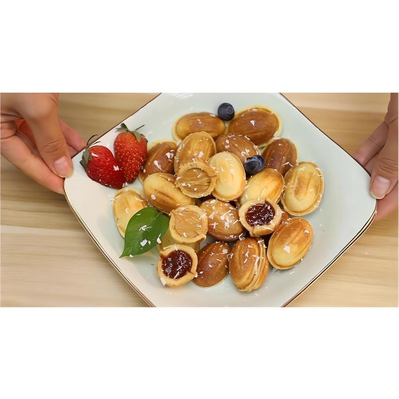 24 Walnut Cookie Maker, Non Stick Double Sided Walnut Cookie,