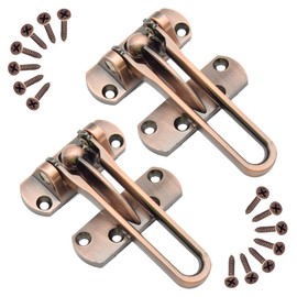 Yosawo 2 PCS Door Lock Latch,Home Security Door Lock, Swing Bar Door Lock,Safety Childproof Reinforcement Door Stopper,Hotel Door Latches with Screws（Red Bronze/SY））