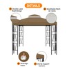 10x10FT Gazebo Replacement Canopy Top Cover, Double Tiered Gazebo Cover