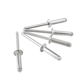 Kyuionty 60 Pcs 3/16" x 7/8" Tri-Fold Exploding Pop Rivets, Aluminum Large Head Blind Rivets (Silver)