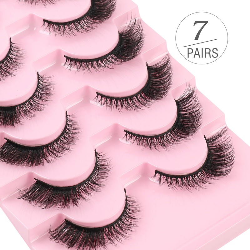 Kiusatig Eyelashes Natural Fox Eye Lashes Cat Eye Lashes Fluffy