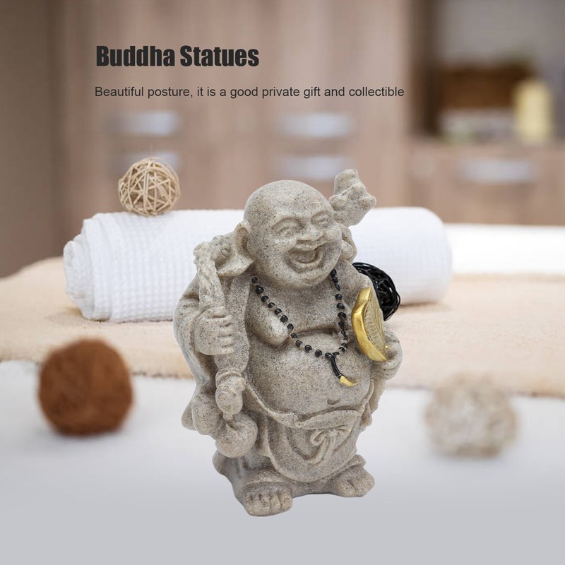 Buddha Statue Resin Mini 8cm Maitreya Laughing Buddha Figurine for