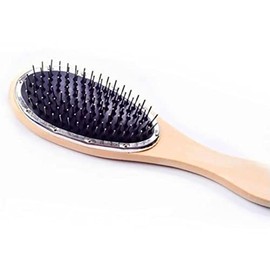 Cepillo y peine para pelucas, peine de acero dientes anchos mango madera cepillo desenredante para control del frizz para pelucas cabello sinttico... 