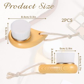 QFGasre 2pcs Soft Bristle Face Cleansing Brush Manual Face Brush for Deep Pore Cleaning Faces Scrubber Exfoliation Lymphatic Drainage Makeup Care and Skin Care with Soft Bristles Ergonomic Handle