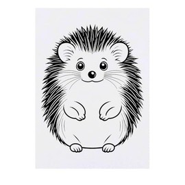 'Cute Hedgehog' Temporary Tattoo - Water Resistant, Skin-Safe, Non-Toxic Transfer (TO00078241)