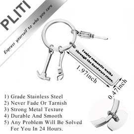 PLITI Handyman Gift Craftsman Gift Carpenter Gift I Enjoy Romantic Walks Through The Hardware Store Keychain For DIY Lover (hardware store kyCA)