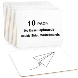 10 Pack Small White Board Dry Erase Boards l Mini White Boards 9" x12” Personal Whiteboards for Students Teachers School Supplies Lapboards l 4 Mini Whiteboard Erasers Included