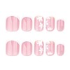 Short Square Press on Nails Ombre Pink Fake Nails Small