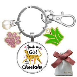 YCSPMO Cheetah Keychain Animal Lovers Gifts for Women Christmas Birthday Graduation Inspirational Friendship Gifts for Daughter Sister Bestie Kids Girls Cheetah Print Jewelry Leopard Spirit Keyring