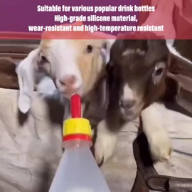 IoF 12-Pack Goat Nipples for Feeding Baby Goats, Pritchard Nipples Small Animal Milk Drink Nipple, Soft Rubber Pacifier for Lamb Piglet