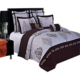 12PC Cal-King Size Duvet Bed in a Bag- Medium Weight Down Alternative Comforter (Duvet Insert with Cotton Gizelle Duvet Cover Set and Bed Sheets)