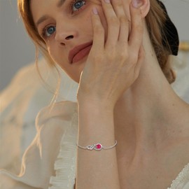 YIFSIY Infinity Symbol Bracelet for Women 925 Sterling Silver Adjustable Bracelet Anniversary Birthday Birthstone Jewelry Gift, Large, Sterling Silver , Cubic Zirconia