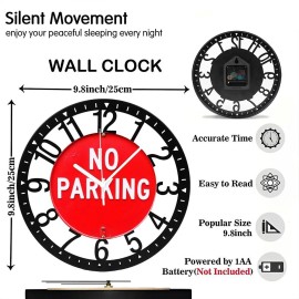 25cm Retro Iron Round Wall Clock with Elegant Hands Clear Numberssheet size: 10 inch, color: Black