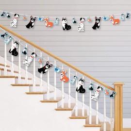 Big Dot of Happiness Pawty Like a Puppy - Dog Baby Shower or Birthday Party DIY Decorations - Clothespin Garland Banner - 44 Pieces