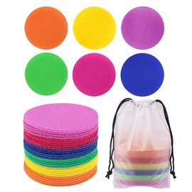 30pcs Carpet Marker Spot, Reusable Sit Dots Floor Circles Velcro Carpet Markers Stickers Kids Teacher Supplies for Preshool Classroom Kindergarten