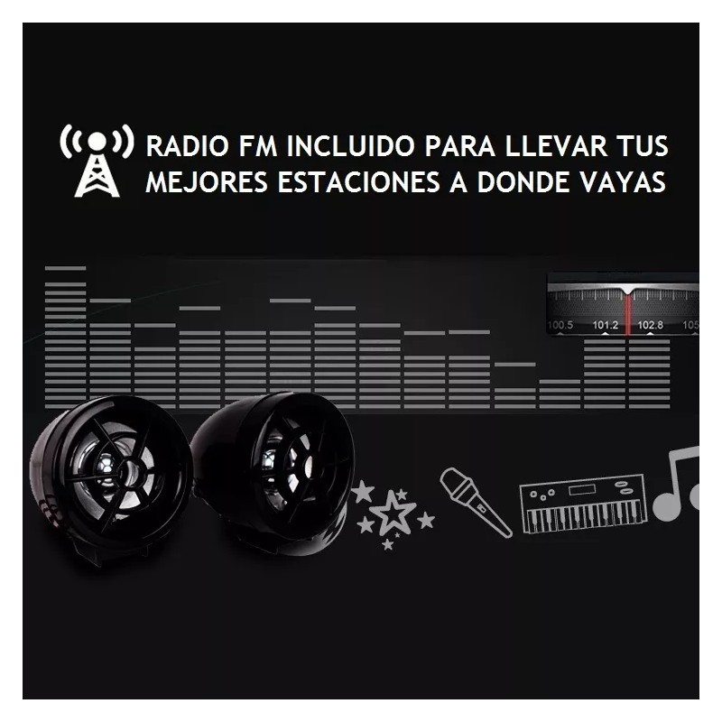 Yooshi Bocina Alarma Moto Estereo A Prueba De Agua Motocicleta