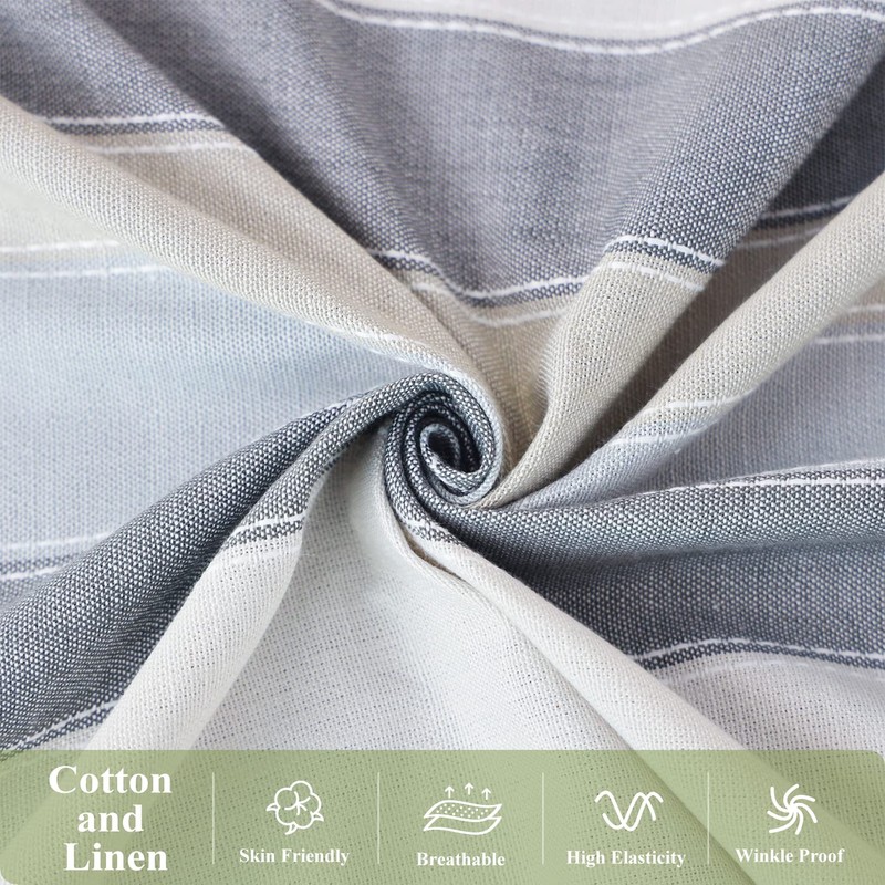 SUNBEAUTY Grey Table Cloths Rectangular Cotton Linen Table Cloth Wipeable
